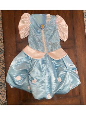 Disney Cinderella Princess Dress Puffy Skirt Sparkle Small 4-6X Princess Costume